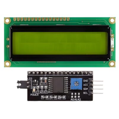 16×2 LCD Display (Green Backlight) with I2C Interface